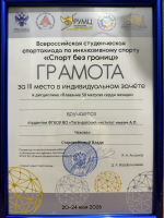 Достижения команды Таганрогского института имени А.П. Чехова (филиала) РГЭУ (РИНХ) в первой Всероссийской студенческой Спартакиаде по инклюзивному спорту «Спорт для всех» 2026 года